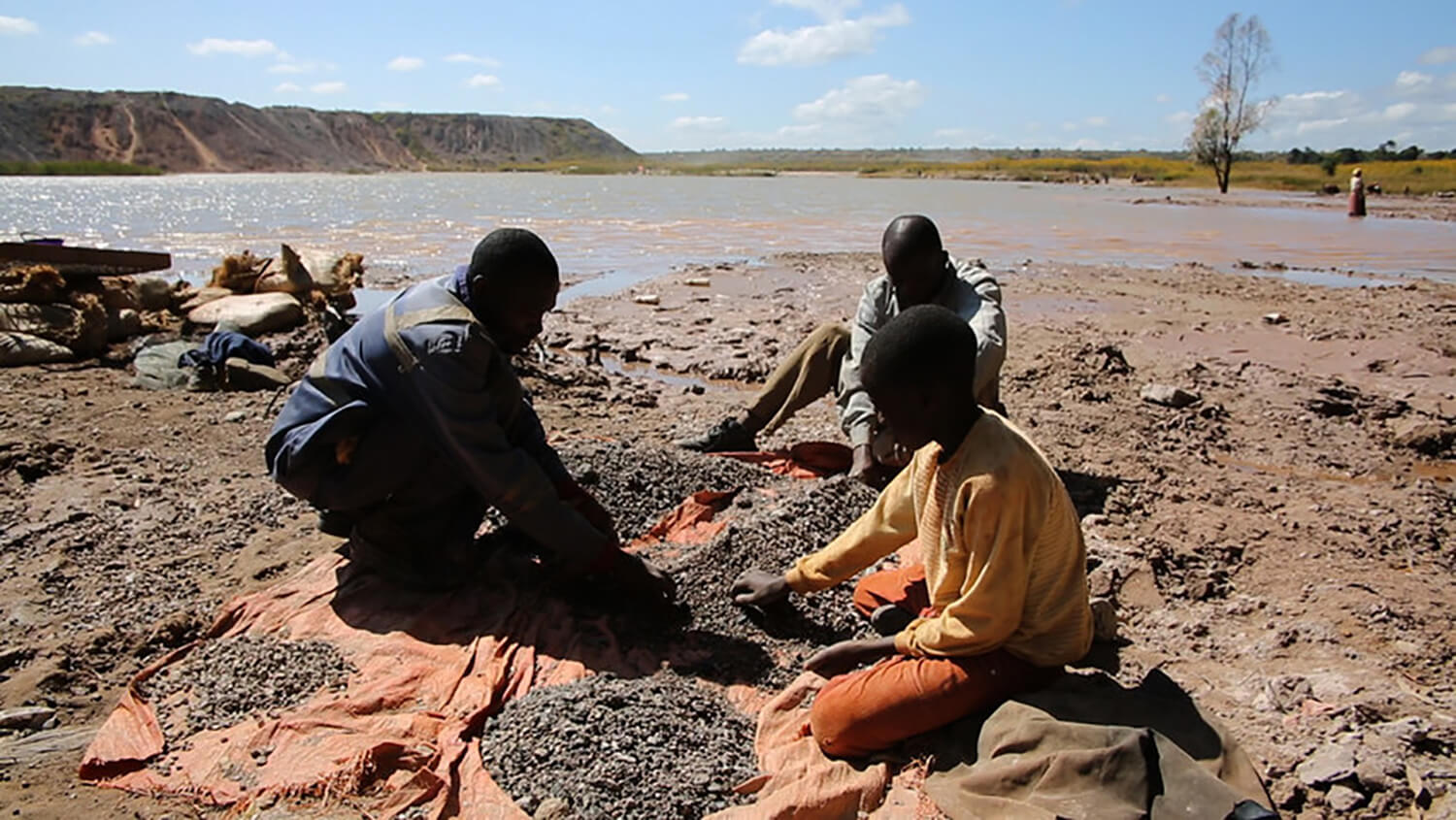 Menores y adultos trabajando en las minas de cobalto en República Democrática del Congo. 