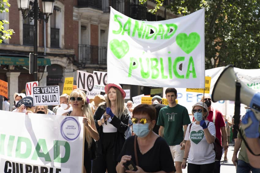 Manifestación a favor de la sanidad pública